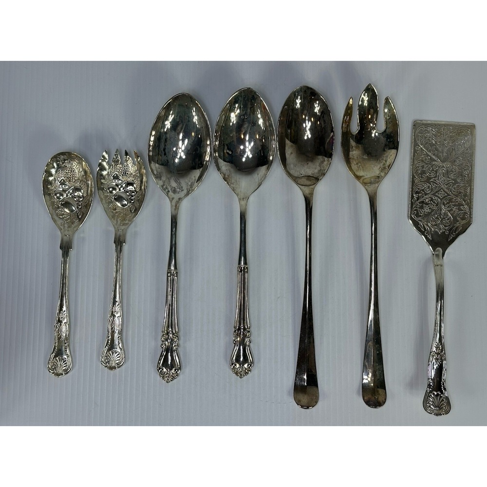 Vintage Mixed Lot 7 Silver Plated Serving Pieces
